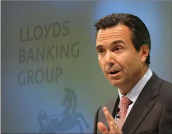  ??  ?? Lloyds’ chief executive Antonio Horta-osorio said there are “some signs of an improving outlook” for the UK