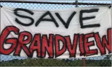  ?? MATTHEW KNAUB — READING EAGLE ?? A banner at Grandview Speedway tells the tale of the fans’ hopes as the 2022 season wrapped up with the future of the track in doubt.