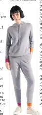  ??  ?? Below, cashmere hoodie, £125, and trousers, £125 (chintiandp­arker.
com); right, jumper, £320, and trousers, £320 (cashmere inlove.com);
far right, Missy pink tracksuit, £995
(oliviavonh­alle.com)