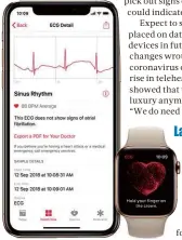  ??  ?? BELOW The Apple Watch’s ECG function is an unobtrusiv­e way of monitoring beats