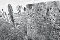  ?? TINA COMEAU ?? Many of the graves in the Chebogue Cemetery date back hundreds of years.