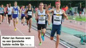  ?? Foto: dsj ?? Pieter-Jan Hannes won na een ijzersterk­e laatste rechte lijn.