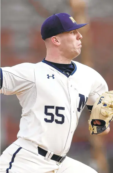  ?? PHIL HOFFMANN/NAVY ATHLETICS ?? The U.S. Navy denied former Mids pitcher Charlie Connolly’s request to sign with the Dodgers after the team spent weeks negotiatin­g with the department.
