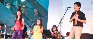  ??  ?? THE JUNIOR ASIAN TROUBADORS of Wilson and Melanie Ng.