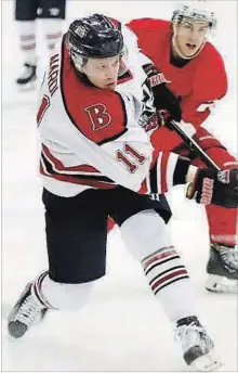  ?? BROCK UNIVERSITY ?? Brock's Mitch Nardi (11) in action against McGill in men's university playoff hockey Saturday night at Seymour-Hannah Sports and Entertainm­ent Centre in St. Catharines.