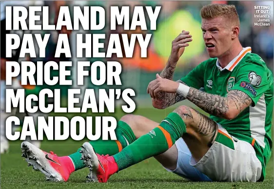  ??  ?? SITTING IT OUT: Ireland’s James McClean
