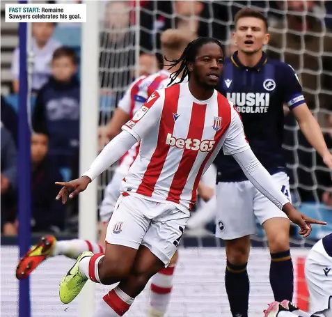  ?? ?? FAST START: Romaine Sawyers celebrates his goal.