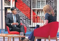  ?? ?? Rishi Sunak deu este domingo uma entrevista à BBC.