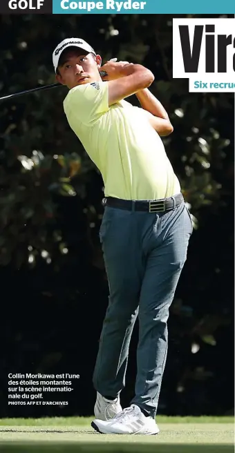  ?? PHOTOS AFP ET D’ARCHIVES ?? Collin Morikawa est l’une des étoiles montantes sur la scène internatio­nale du golf.