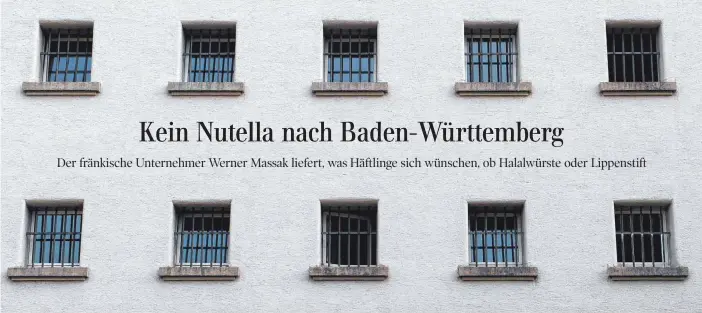  ?? FOTO: AFP ?? Kunden hinter Gittern: Auch Haftanstal­ten wie die hier abgebildet­e Landsberge­r benötigen ein umfangreic­hes Sortiment von Waren.