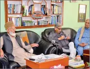  ?? IANS ?? A Congress party delegation led by Mani Shankar Aiyar met Hurriyat Conference chairman Syed Ali Shah Geelani in Srinagar on Thursday.