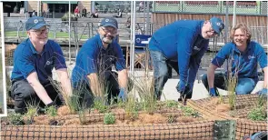  ?? PHOTO: CRT ?? Planting the special pontoons in Reading.