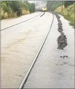  ??  ?? FLOODED: The line near Carlisle