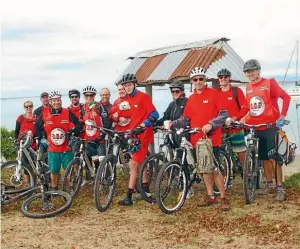  ?? SUPPLIED ?? Westpac employees line up for one of their 50km rides to raise money for the Nelson Marlboroug­h Rescue Helicopter.