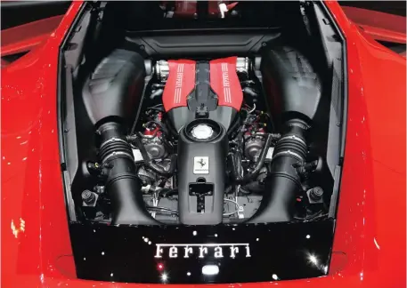  ??  ?? The 492kW Ferrari engine has impressive power, and looks beautiful too.