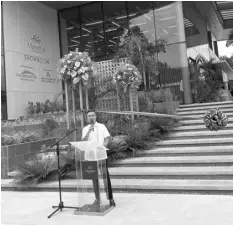  ?? EHDA M. DAGOOC ?? CLI EVP and COO Jose Franco Soberano said the company’s active stance in investing in vertical village projects is prompted by the promising forecast of the country’s economy, saying “this is a strong year not just for the market but also for real estate”.