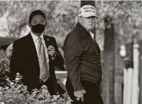  ?? Andrew Caballero-Reynolds / AFP via Getty Images ?? President Donald Trump returns to the White House after playing golf Saturday at his club in Virginia.