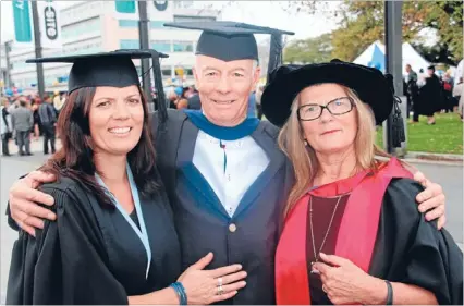  ?? Photo: SUPPLIED ?? Family affair: From left, Massey University education graduate Jasmine Hansen with her parents Paul Hansen and Associate Professor Sally Hansen.