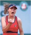  ?? GETTY IMAGES ?? Sofia Kenin celebrates during her third-round upset of Serena Williams.