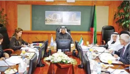  ?? — KUNA ?? KUWAIT: Minister of Education and Minister of Higher Education Mohammad Al-Fares chairs KISR’s board meeting.