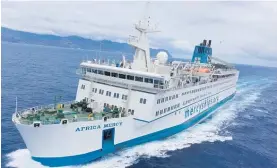  ?? Photo / Mercy Ships ?? Africa Mercy leaves Tenerife on its way to Senegal where many people were given medical help.