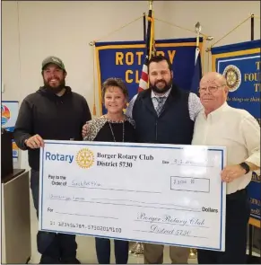  ??  ?? The Borger Rotary Club recently made a donation to Snack-Pak-4-Kids. The rotary donated $3,500 which will help fill 843 meals for area youth. (Courtesy photo)