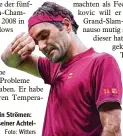  ?? Foto: Witters ?? Der Schweiß rann in Strömen: Roger Federer bei seiner Achtel final Niederlage.