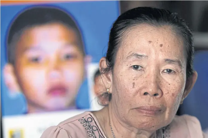  ??  ?? GONE WITHOUT A TRACE: Kornsiri Dankueakun’s son Chaiyapas, or ‘Nong Ten’, disappeare­d in December 2006 at age 11. He was last known to be en route to visit his father living in Om Noi, Samut Sakhon.