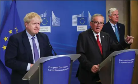  ??  ?? Slutspille­t om brexit er først begyndt med torsdagens aftale mellem den britiske premiermin­ister, Boris Johnson, og EU-Kommission­ens formand, Jean-Claude Juncker. Foto: Yves Herman/Ritzau Scanpix