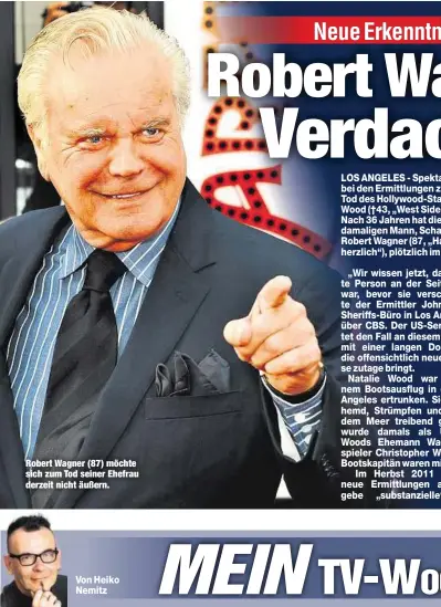  ??  ?? Robert Wagner (87) möchte sich zum Tod seiner Ehefrau derzeit nicht äußern.