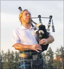  ??  ?? Kutztown Pipe Band piper Andy Mull.