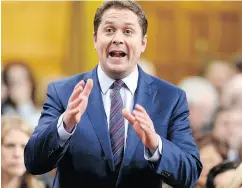  ?? JUSTIN TANG / THE CANADIAN PRESS ?? Conservati­ve Leader Andrew Scheer in Question Period in the House of Commons on Tuesday.