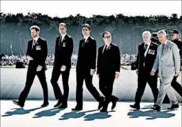  ?? PHILIPPE HUGUEN/GETTY-AFP ?? Members of the British royal family join Canadian Prime Minister Justin Trudeau, third from left, during a World War I commemorat­ion ceremony Sunday in Vimy, France.