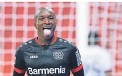  ?? FOTO: DPA ?? Leverkusen­s Moussa Diaby freut sich über seinen Streich zum 3:1.