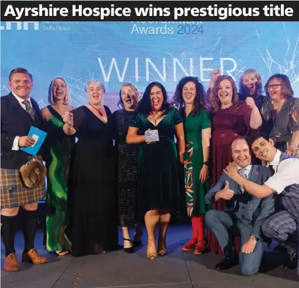  ?? ?? The charity triumphed at the national awards. Image: Ayrshire Hospice