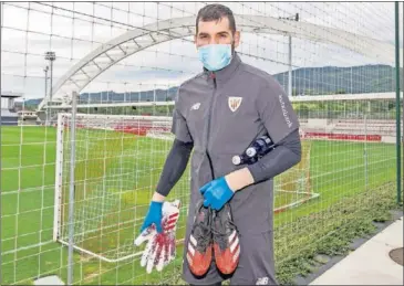  ??  ?? Herrerín, tras el entrenamie­nto individual­izado del Athletic en Lezama el pasado sábado.