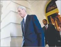  ?? AP PHOTO ?? Former FBI Director Robert Mueller, the special counsel probing Russian interferen­ce in the 2016 election, departs Capitol Hill following a closed door meeting in Washington.