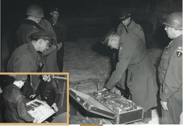  ??  ?? ABOVE President Eisenhower inspecting Nazi loot at the Heilbronn Salt Mines