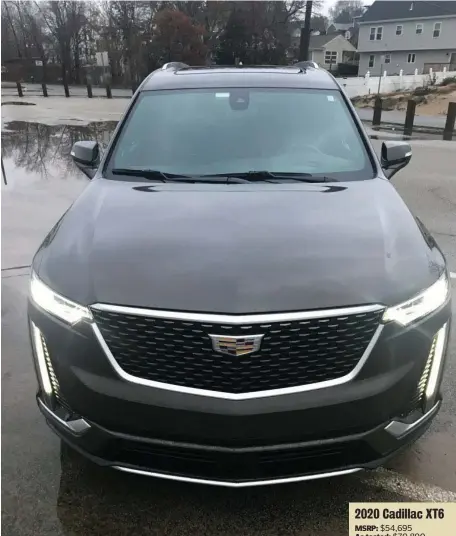  ?? MARC GRASSO PHOTOS / BOSTON HERALD ?? SUPER UTILITY VEHICLE: The new XT6 packs in the luxury features you’d expect in a Cadillac, plus all-wheel drive and power to spare.