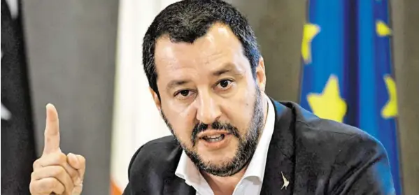 ?? BILD: SN/AFP ?? Matteo Salvini, Parteichef, Innenminis­ter und stellvertr­etender Regierungs­chef.