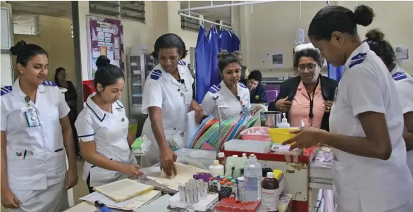  ?? Photo: Ministry of Health ?? Some of the newly-recruited nurses supervised by a Senior matron at the Colonial War Memorial Hospital in Suva on September 21, 2020.