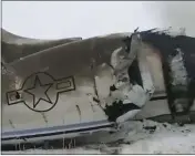  ?? TARIQ GHAZNIWAL ?? An aircraft that crashed in eastern Afghanista­n on Monday.