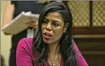  ?? AL DRAGO / THE NEW YORK TIMES ?? Central State graduate Omarosa Manigault Newman participat­es in a discussion about health care at the White House.