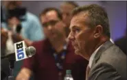  ?? ASSOCIATED PRESS FILE ?? Urban Meyer speaks at Big Ten media day in Chicago July 24.