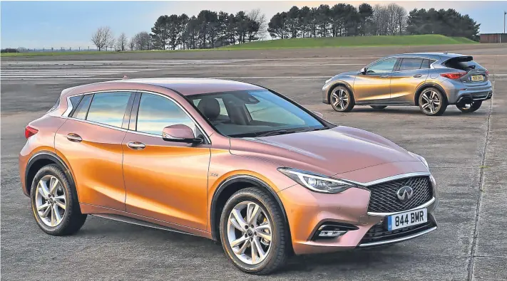  ??  ?? The Infiniti Q30 is the marque’s most serious attempt to muscle in on the top-end hatchback market.