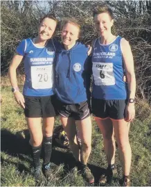  ??  ?? Sunderland Harriers’ winning women’s team (left to right): Coleen Compson, Nicola Woodward and Vicky Younger