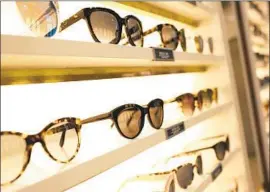  ?? Mark Lennihan Associated Press ?? IF YOU have a relatively simple prescripti­on, don’t hesitate to shop online. Above, eyewear is displayed at a Warby Parker store in New York in 2017.