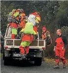  ??  ?? Searchers prepare to head off.