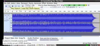  ??  ?? Audacity installs easily and runs nicely on an LXDE desktop.