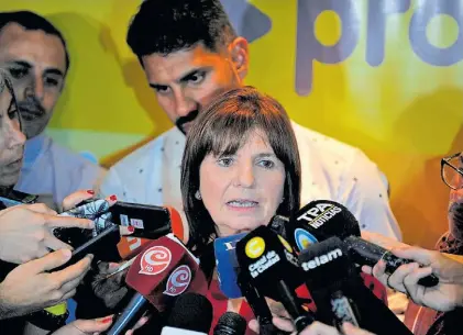  ?? MAXI FAILLA ?? Estrella. Patricia Bullrich participó del panel de cierre del PRO y envió un mensaje duro a los K.